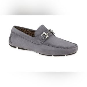 New Auth Salvatore Ferragamo Parigi Eco Grey Men Driver Mocassin Shoes 9.5 $695